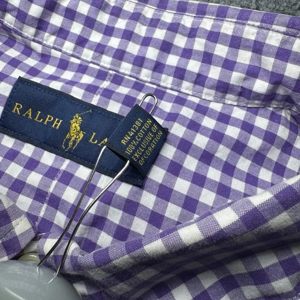 Polo Ralph Lauren Button Down Shirt Plaid Checkered Men XL Long Sleeve Lot of 2